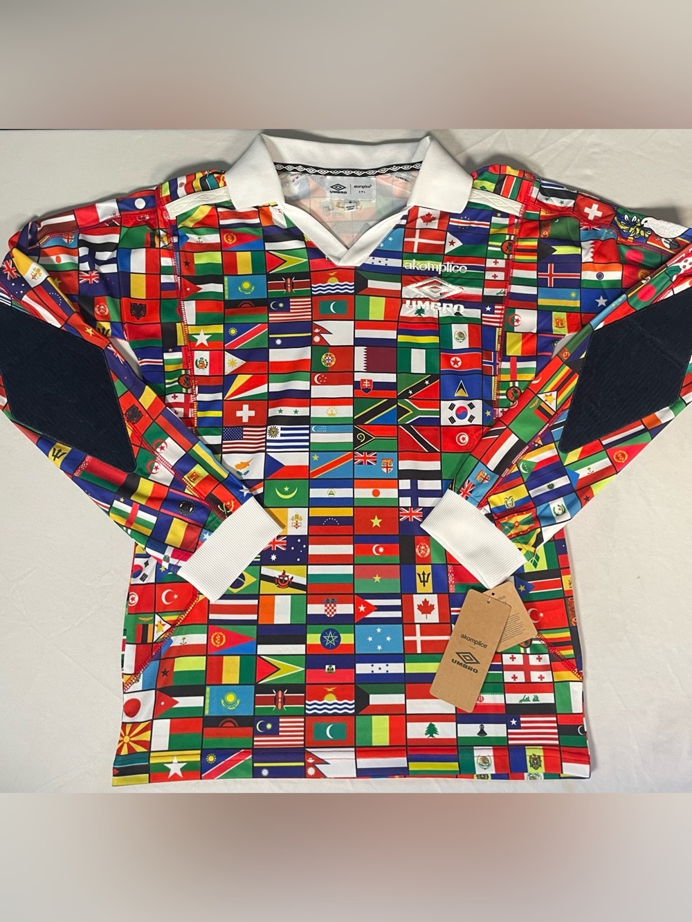 UMBRO x akomplice Flag Long Sleeve Rugby Jersey Size S Cotton World Cup Olympics